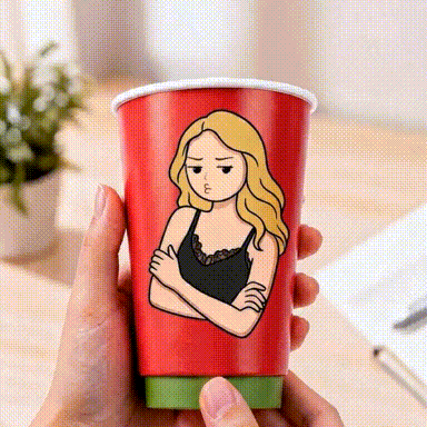Custom Photo Portrait Rotating Paper Cup Personalized Emoji Face Replaceable Funny Gifts