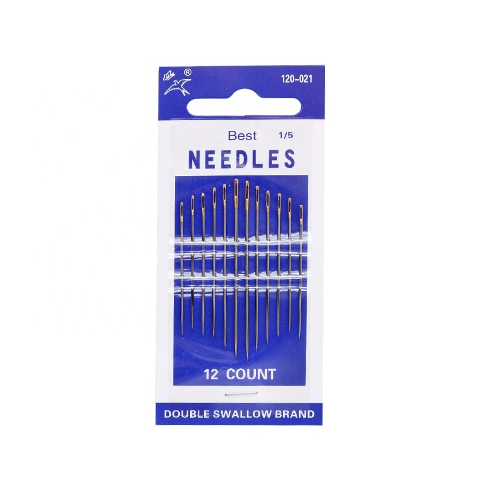 12 White Embroidery Needles