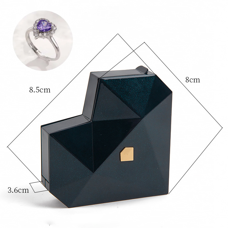 Heart Ring Box with Heart Promise Ring Open Adjustable Ring Multicolor Gift For Lover For Her