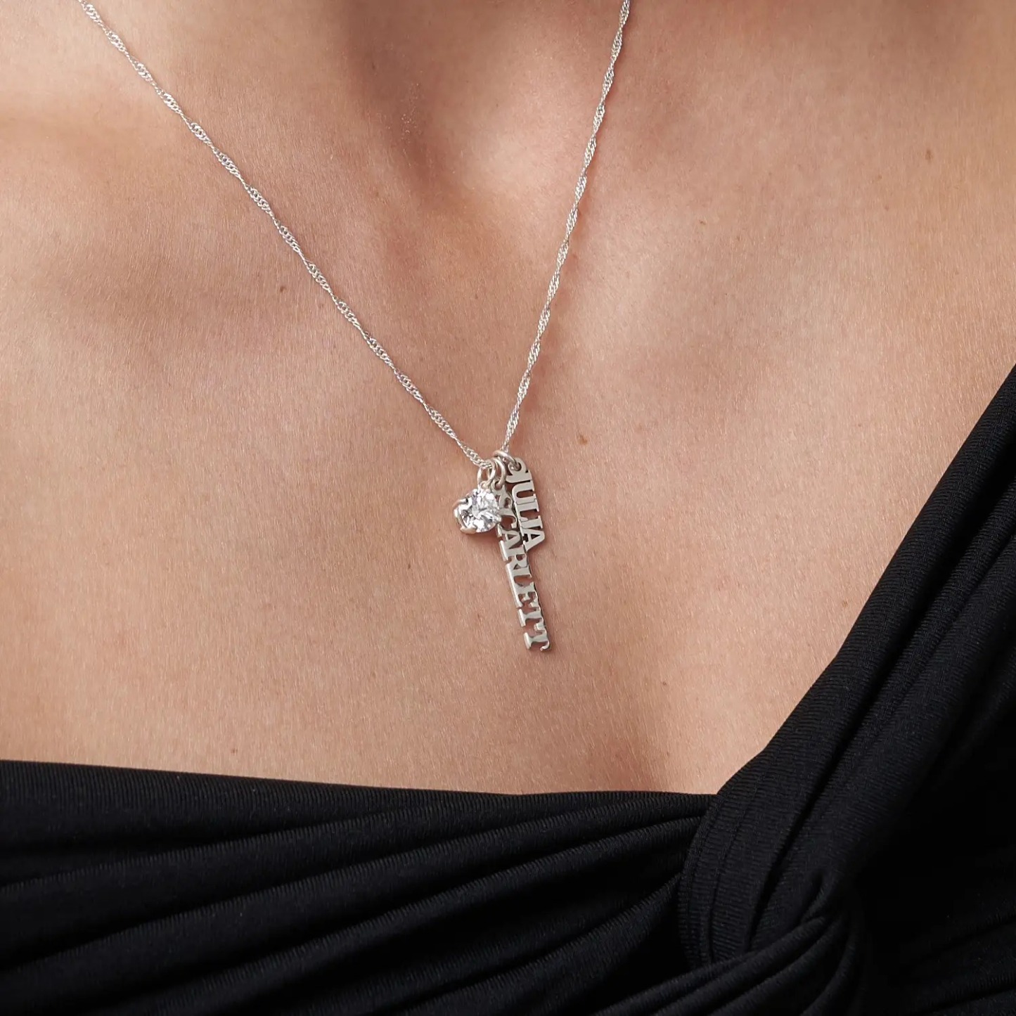 Custom Chain Name Necklace Multi-name Necklace Diamond Name Necklace Gift For Her