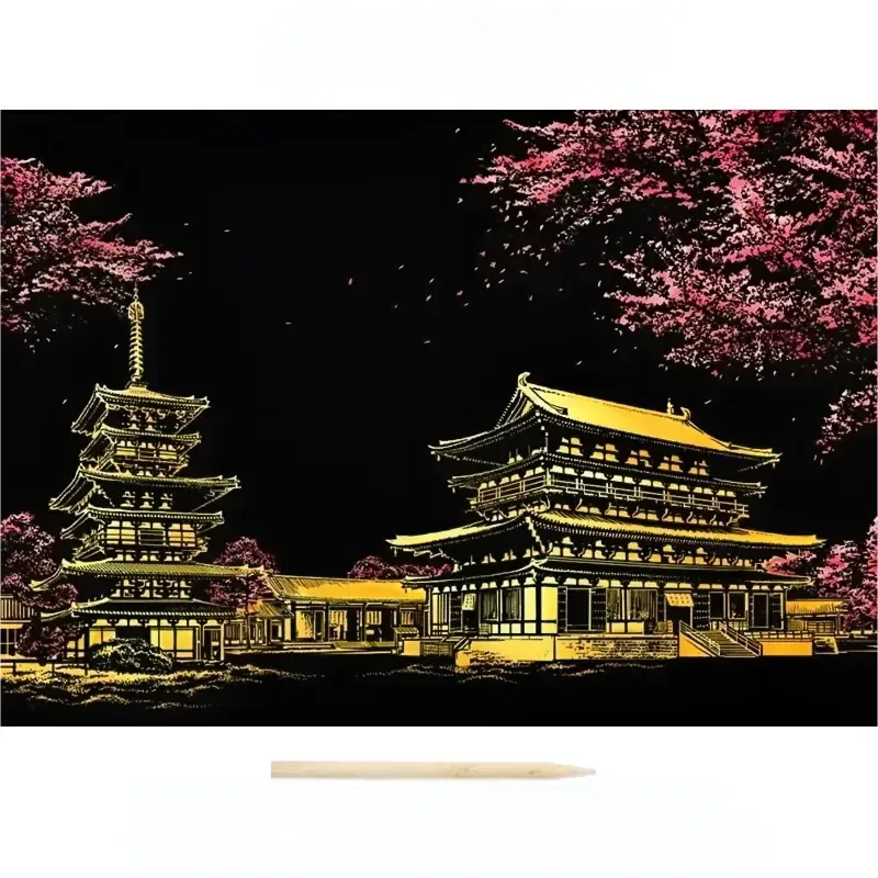 Colorful City Night Scene Scratch Painting Scratch Handmade Scratch Painting DIY Creative Handmade Painting
