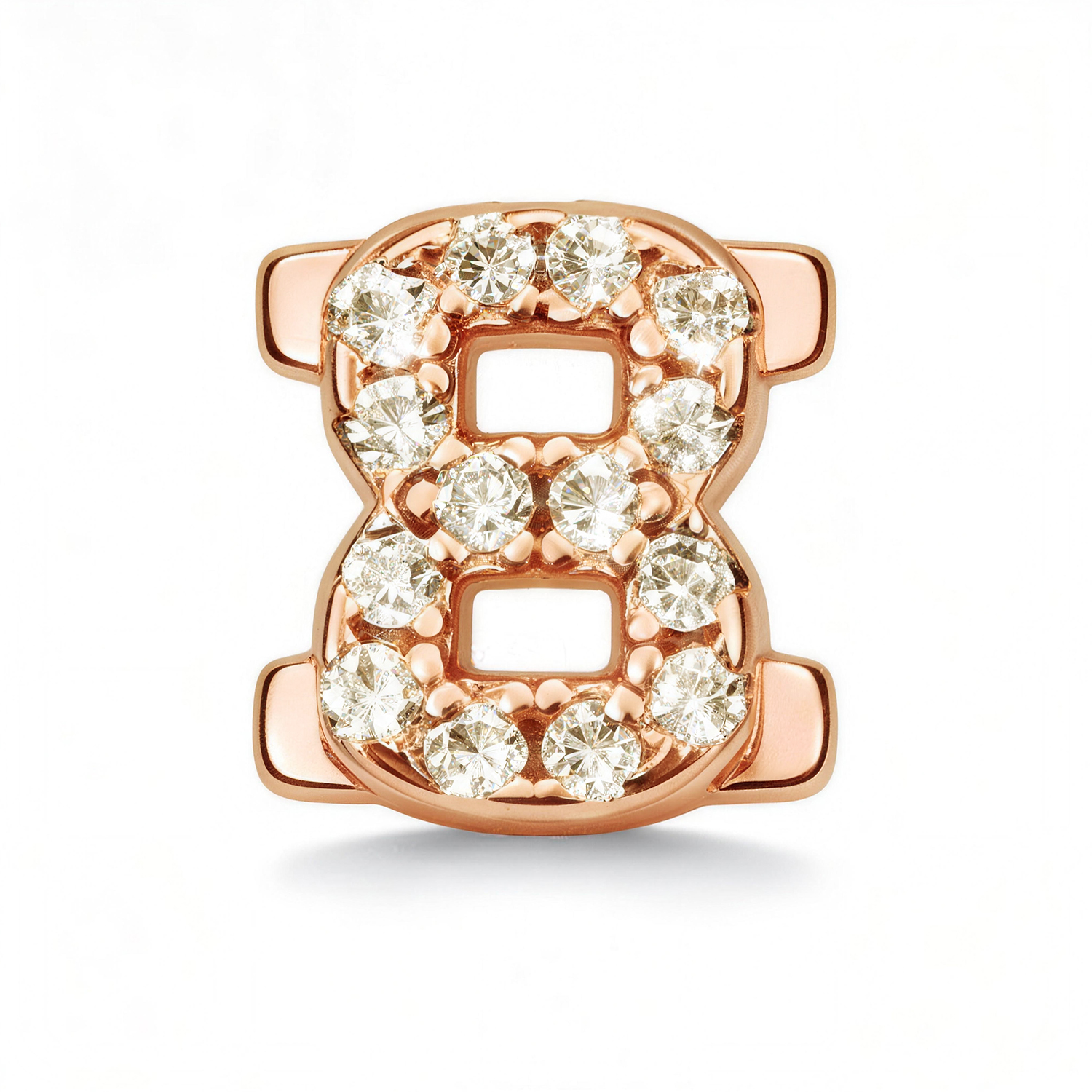 Number With Diamond 8 Charm - Rose Gold