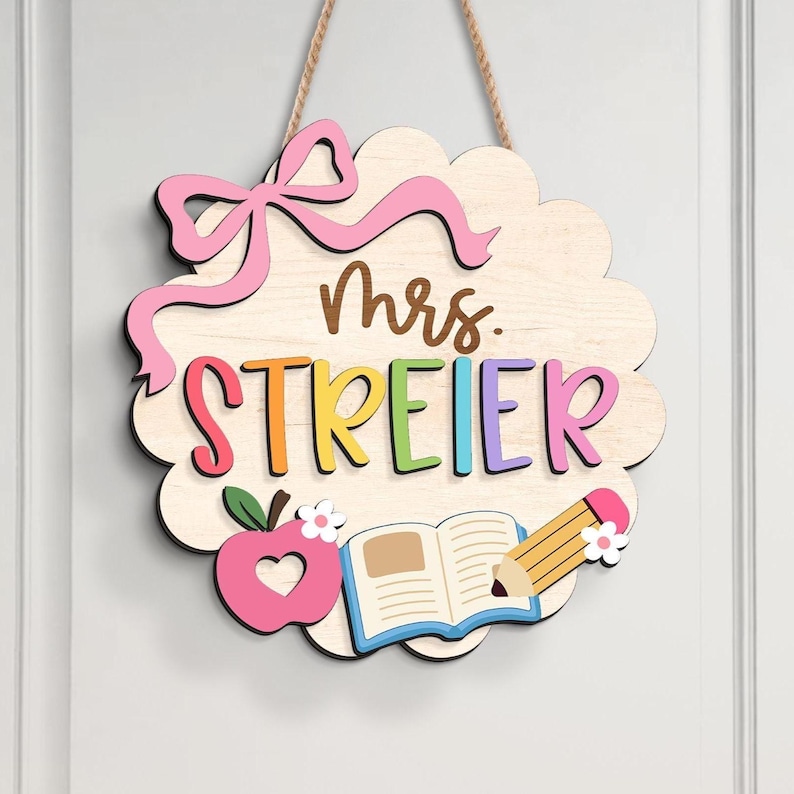 Personalized 3D Teacher Door Sign: Back to School Classroom Decor 商品缩略图