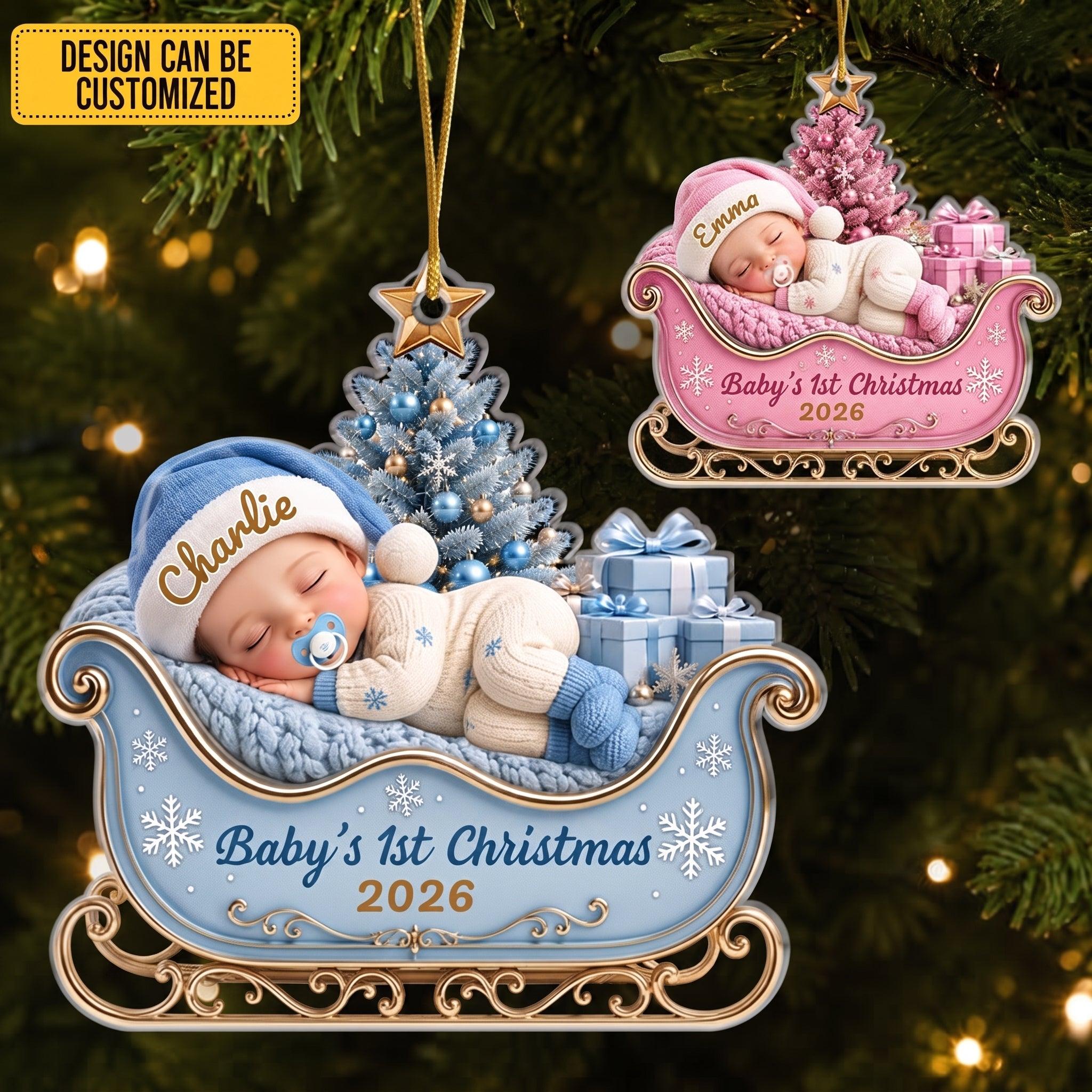 Personalized Baby’s First Christmas Ornament, Precious Little Bundle Of Joy detail