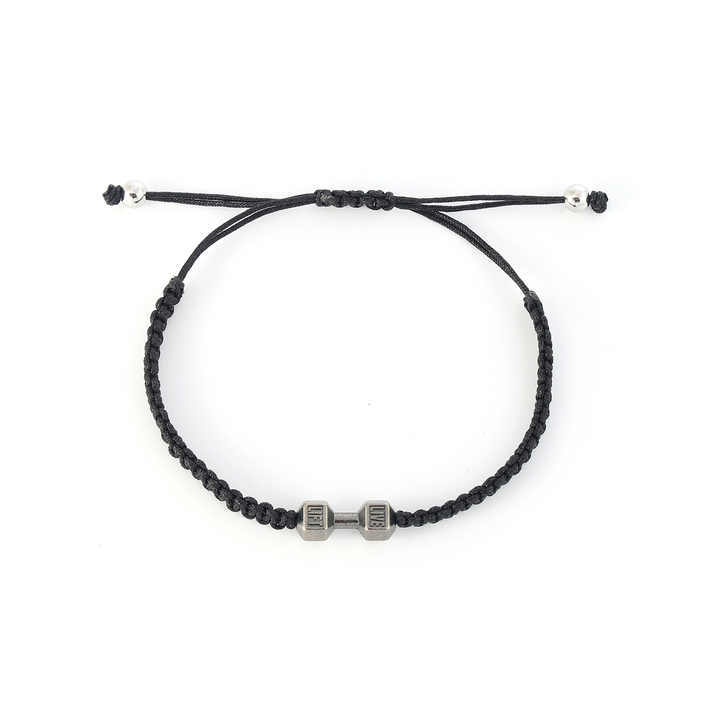 Adjustable Handmade Rope Mens Bracelet Braided Dumbbell Bracelet for Men