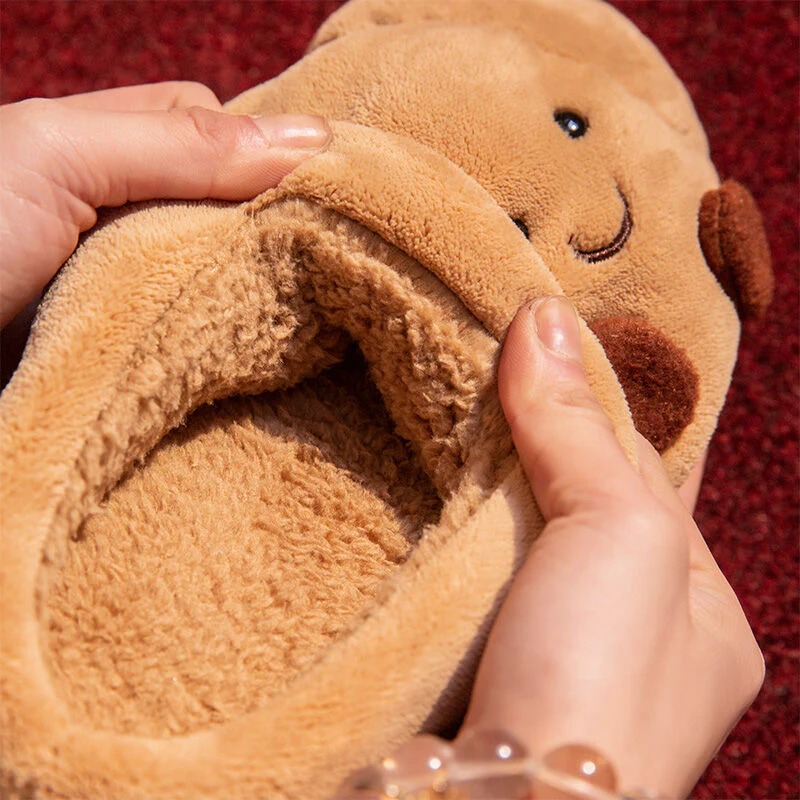 Plush Soft Croissant Slippers Comfortable and Non-Slip Indoor Home Shoes