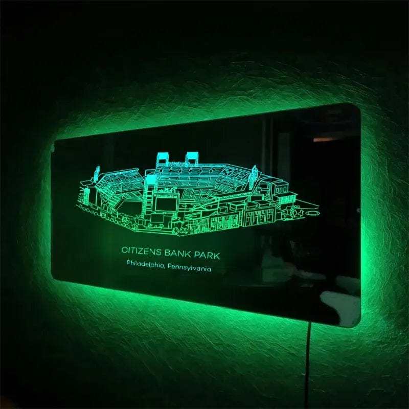 Citizens Bank Park Mirror Light Custom Your Favorite Team Slogan Personalized Gift for Sport Lover - Giftlab