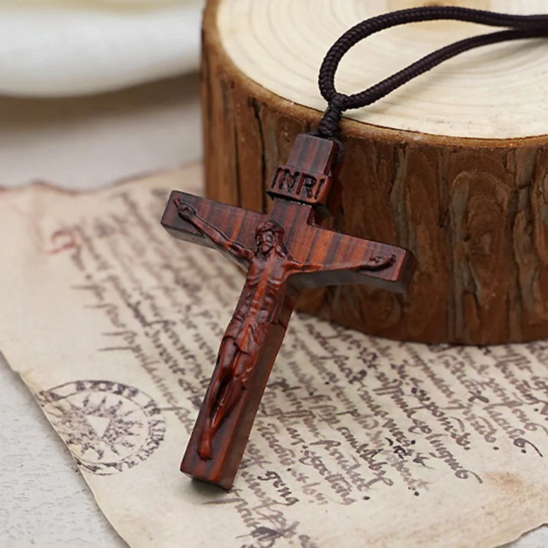 Jesus Crucifix Wooden Necklace Men's Jewelry Necklaces