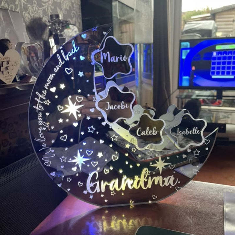 Personalized Names Moon Mirror Light Mother's Day Gift