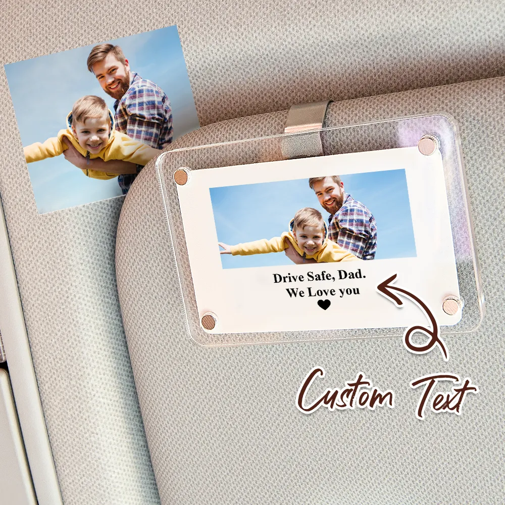 Photo Car Visor Clip Custom Sun Visor Clip Personalized Photo Car Decoration Polaroid Photo for Car Couples Gift