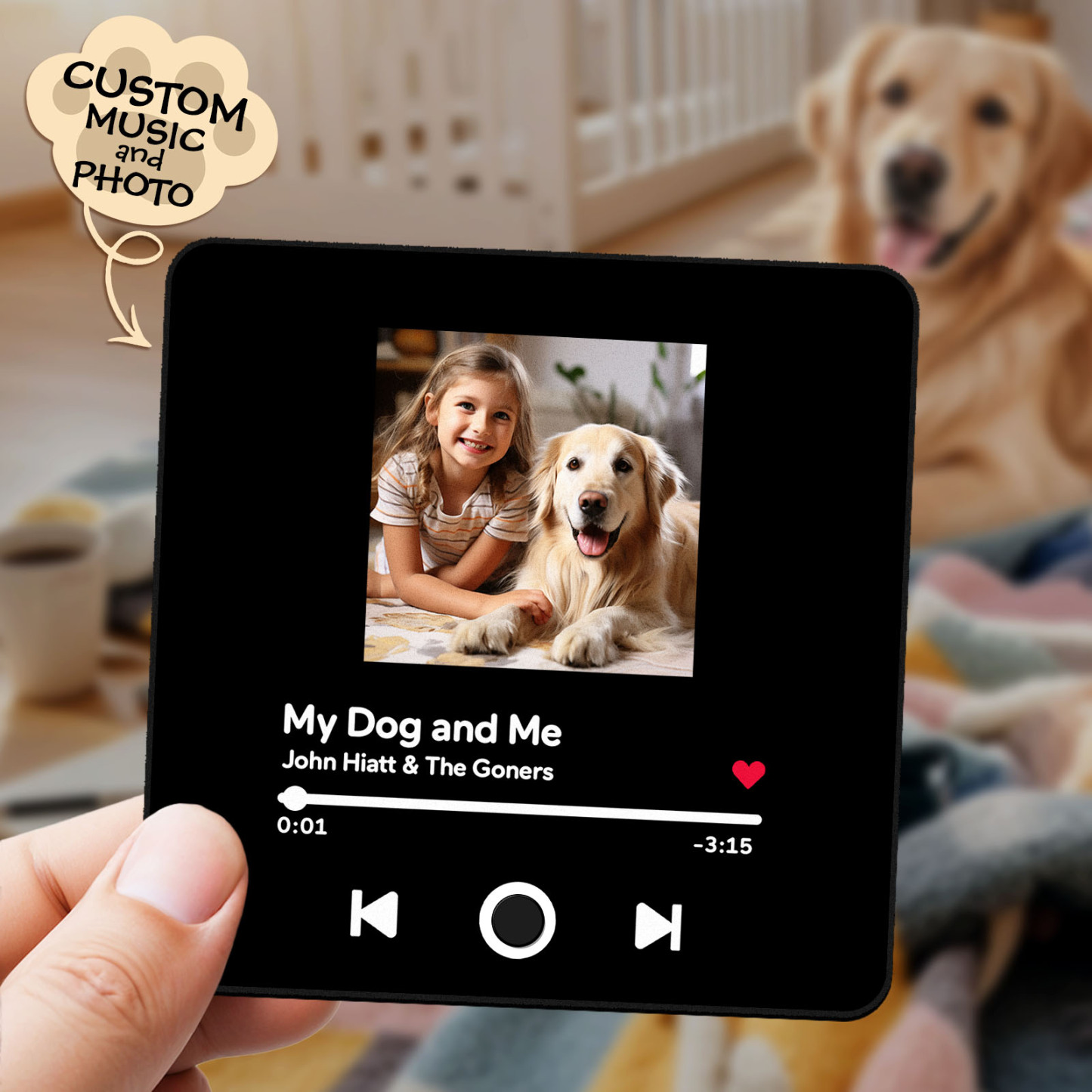 Customized Album Fridge Magnet Personalized Music Fridge Magnet Can Play Songs Gifts For Pet Lovers