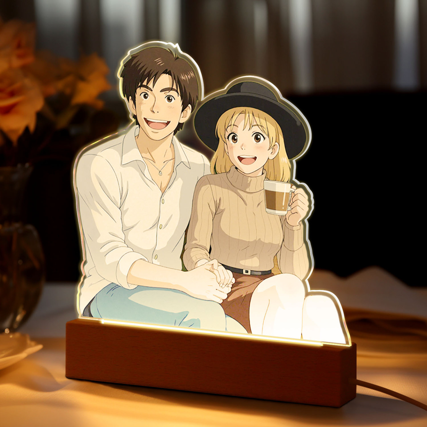 Custom Photo Gibli Style Personalized Night Light with Your Photo