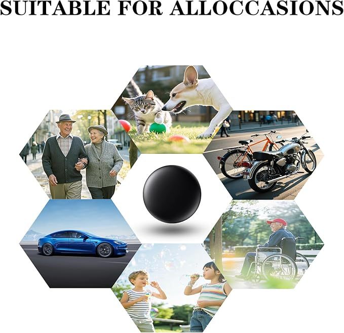 Mini GPS Tracker for Vehicles Hidden No Monthly Fee Real Time Car Tracker Device Works with Find My iOS Tracking Device for Kids Dogs Cats Elderly Anti-Theft Car GPS Tag