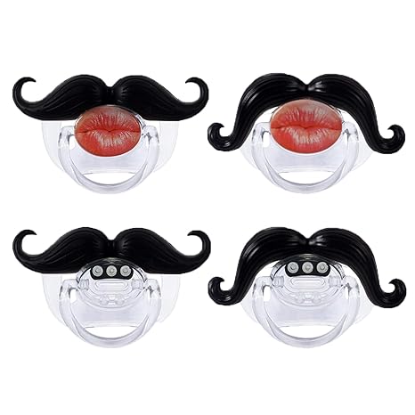 Funny Baby Pacifiers,Mustache Pacifiers for Babies 0-18 Months