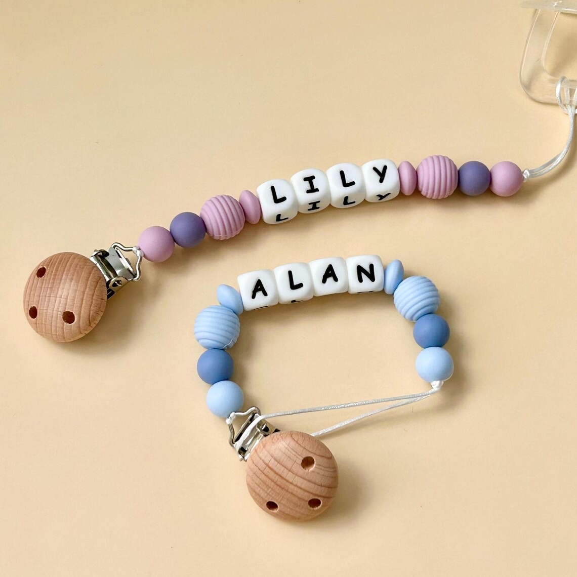Custom Name Soother Clip Personalized Pacifier Clip Baby shower Gift Newborn Gift