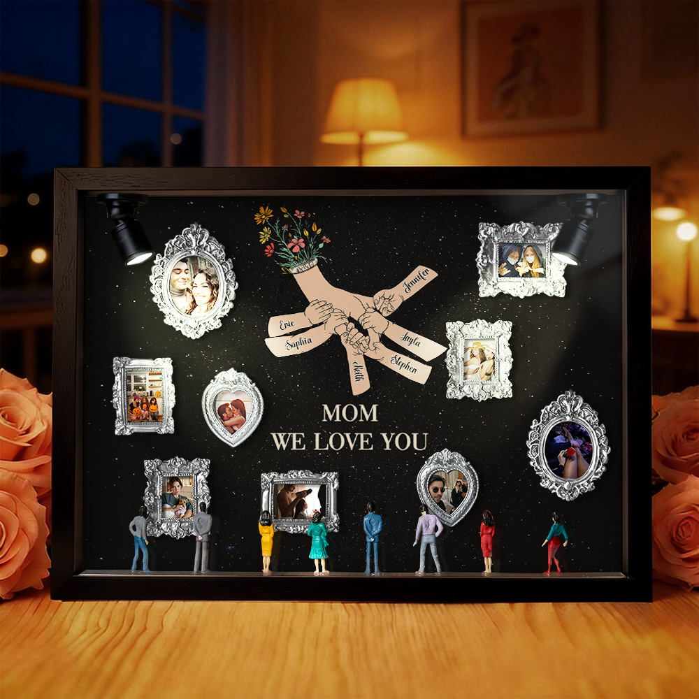 Custom Photo Miniature Art Gallery Shadow Box for Mom Personalized Museum of Us Frame Mother's Day Gift