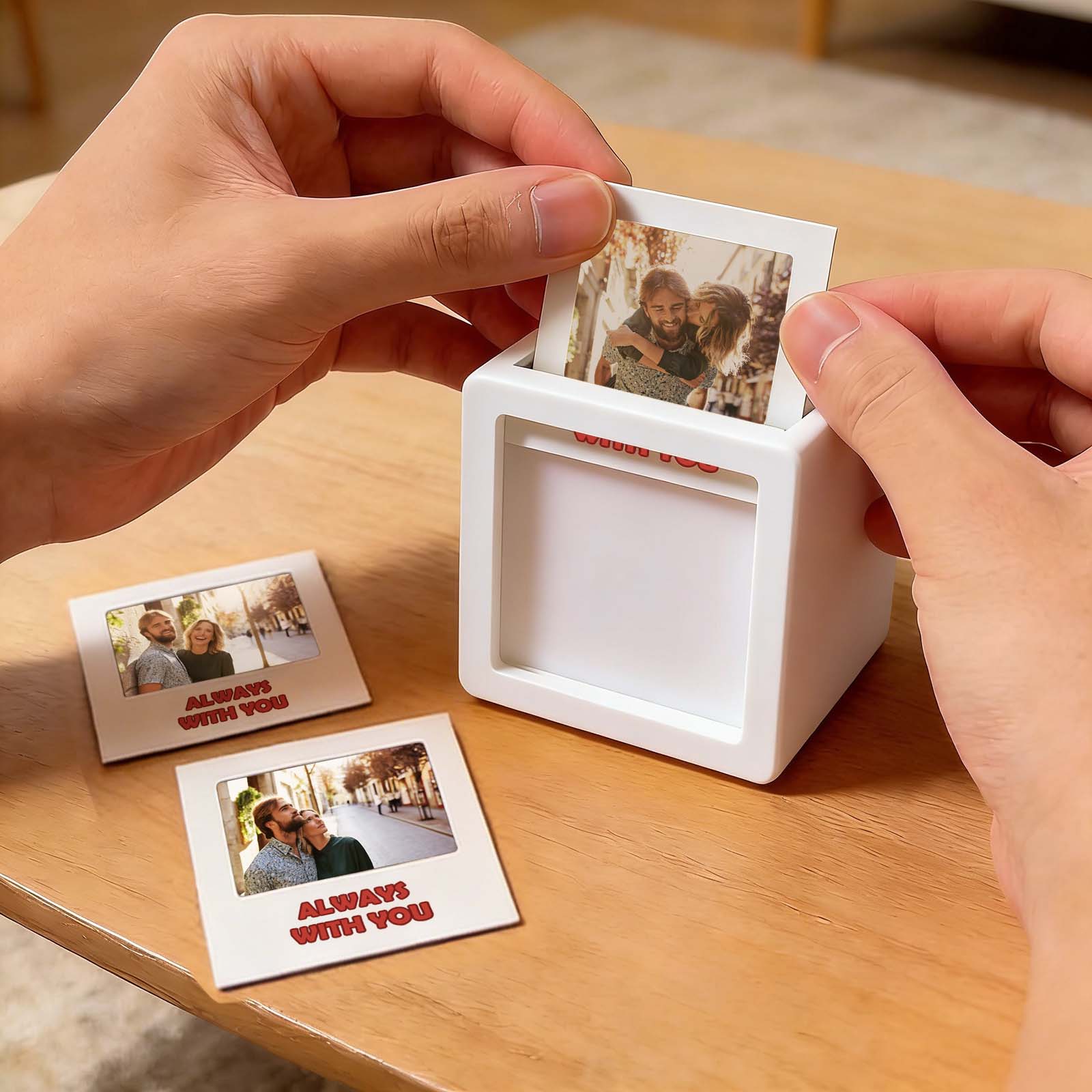 Custom Retro Film Night Light, Personalized Photo & Text Slide Lamp with Replaceable Film, Vintage Style LED Memorial Gift