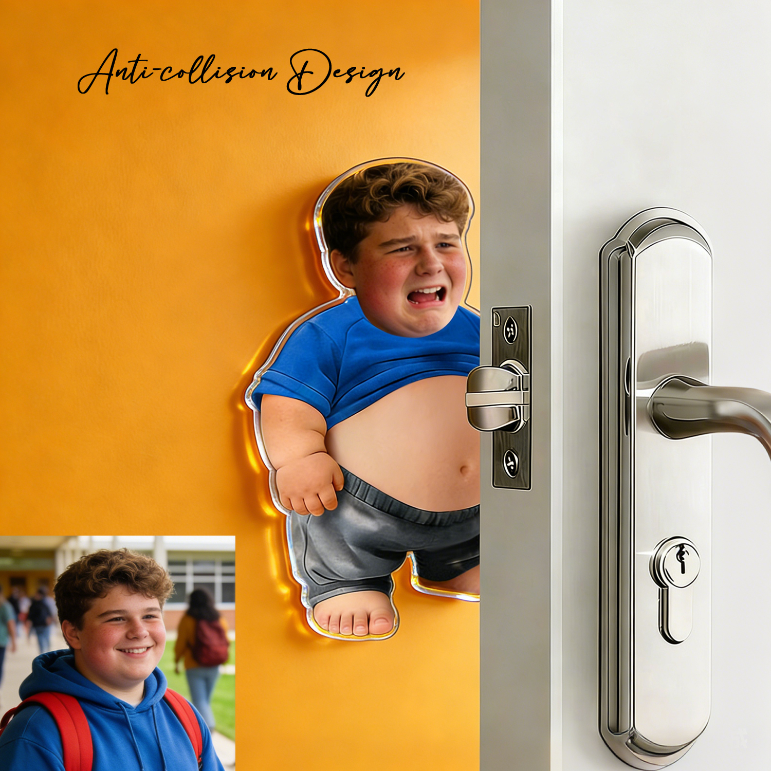 Custom Face Squishy Belly Anti-collision Sticker – Personalized Photo Sticker with Soft Squeeze Belly, Cute Funny Gift for Her or Him