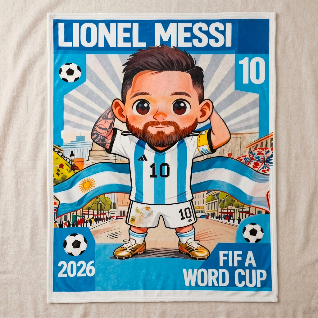 Custom Football Portrait Blanket Football Fever Blanket Football Match Gifts