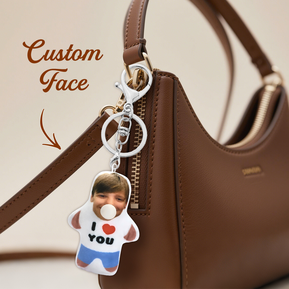 Custom MiniMe Pillow Bag Charm– With Bubble Pocket & Valentine’s Message Cute Gift for Loved Ones