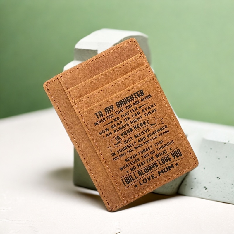 Wallet with Engraving Card Wallet Gifts For Daughter For Son - soufeelus