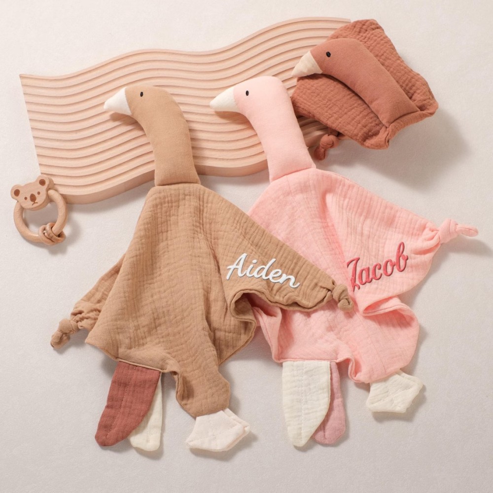 Custom Name Goose Baby Lovey Blanket Personalized Gift For Babies detail