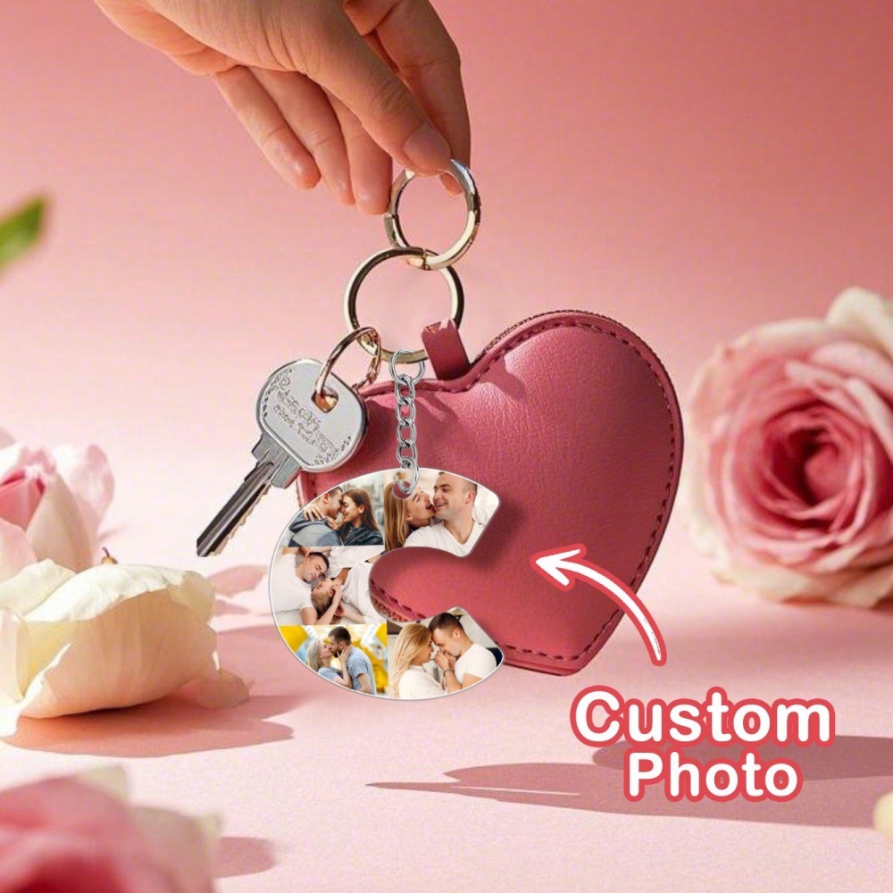 Customized Photo Alphabet Acrylic Keychain Personalized Photo Keychain