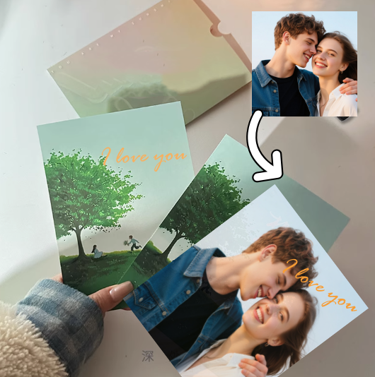 Personalized Glow in the Dark Greeting Card with Photo and Message