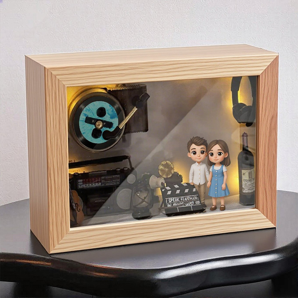 Custom Photo 3D Action Figure Music Box Personalized Music Player Gift for Him/Her
