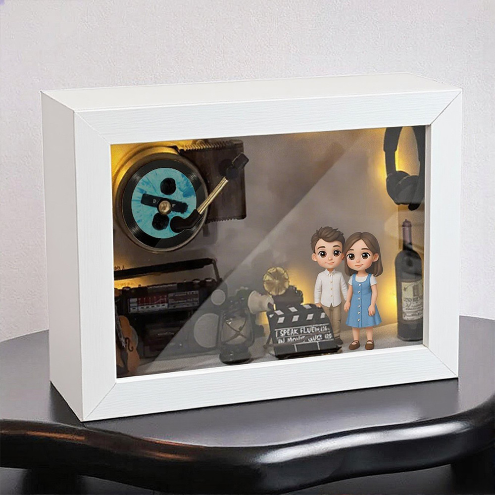 Custom Photo 3D Action Figure Music Box Personalized Music Player Gift for Him/Her