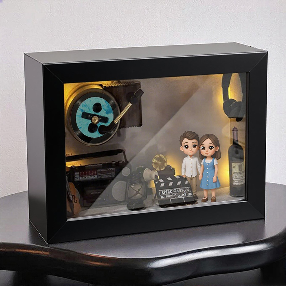Custom Photo 3D Action Figure Music Box Personalized Music Player Gift for Him/Her