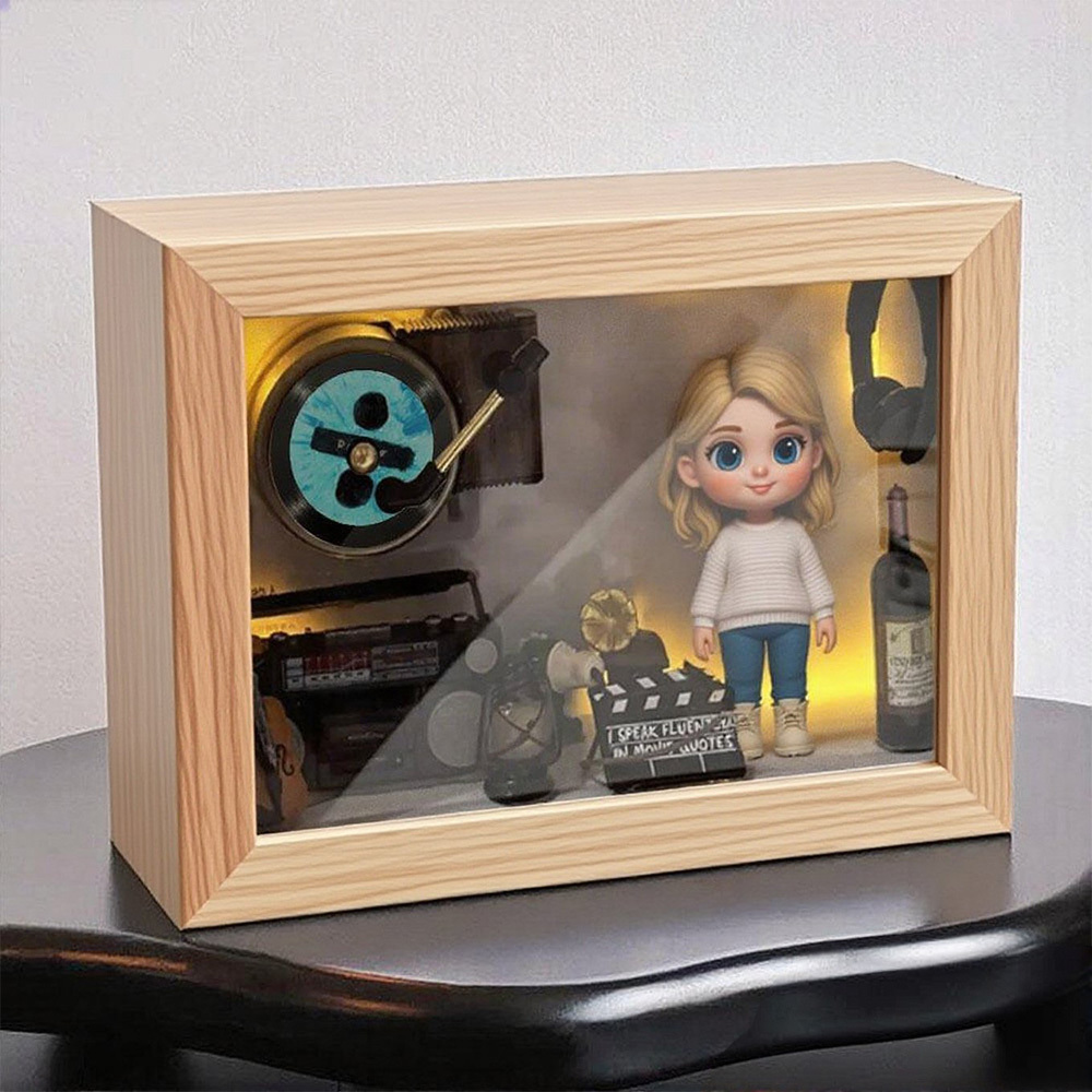 Custom Photo 3D Action Figure Music Box Personalized Music Player Gift for Him/Her