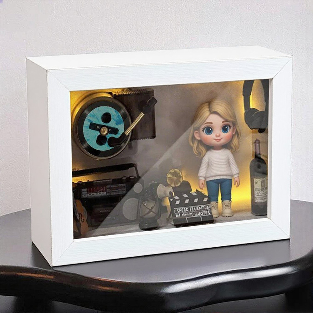 Custom Photo 3D Action Figure Music Box Personalized Music Player Gift for Him/Her