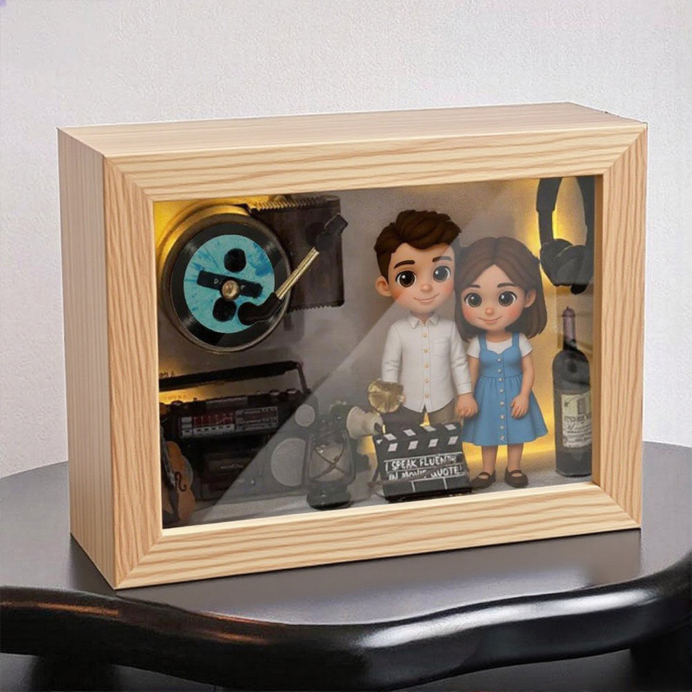 Custom Photo 3D Action Figure Music Box Personalized Music Player Gift for Him/Her