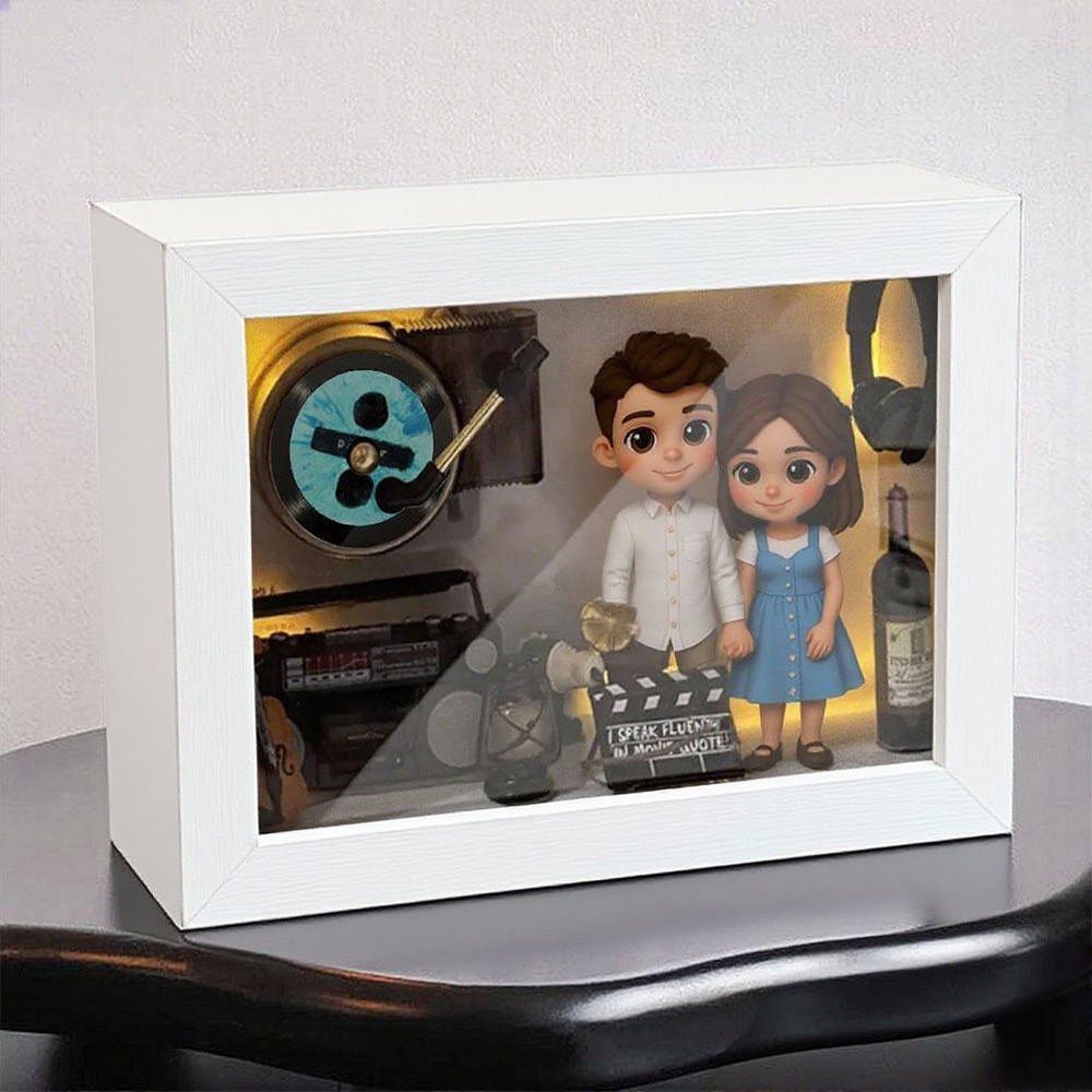 Custom Photo 3D Action Figure Music Box Personalized Music Player Gift for Him/Her
