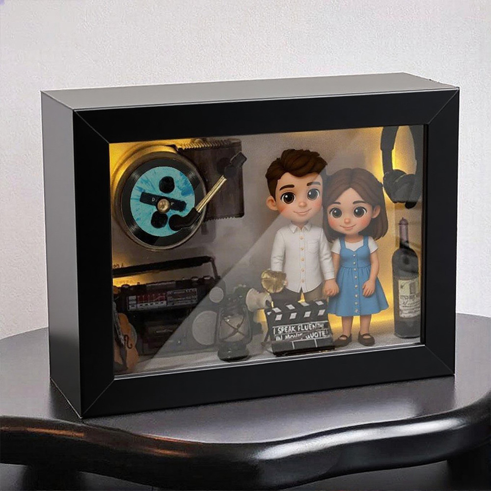 Custom Photo 3D Action Figure Music Box Personalized Music Player Gift for Him/Her