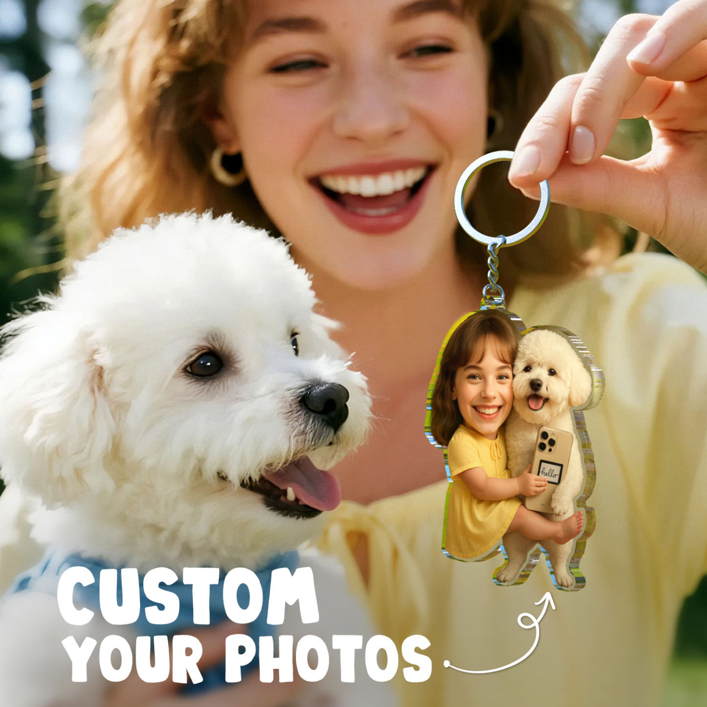 Personalized "Me & My Pet" Acrylic Keychain Funny Custom Gift for Her