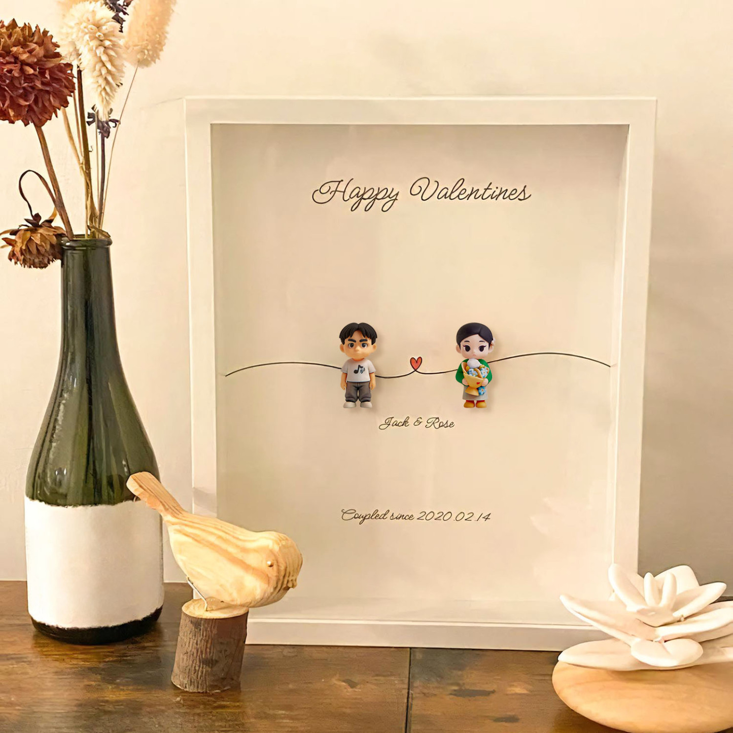 Custom 3d Action Figure Photo Frame, Custom Couple Photo Frame Gift For Her/Him
