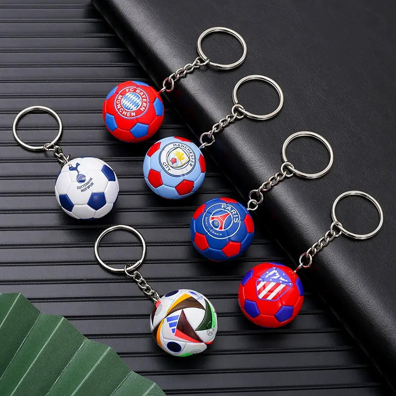 Mini Football Pendant Keychain Real Madrid Pendant World Cup Souvenir Birthday Gift For Boys Fans