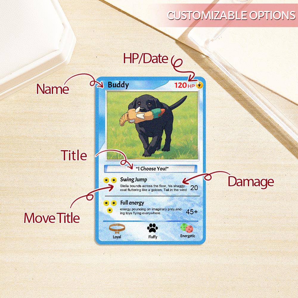Custom Photo Cartoon Pet Battle Card