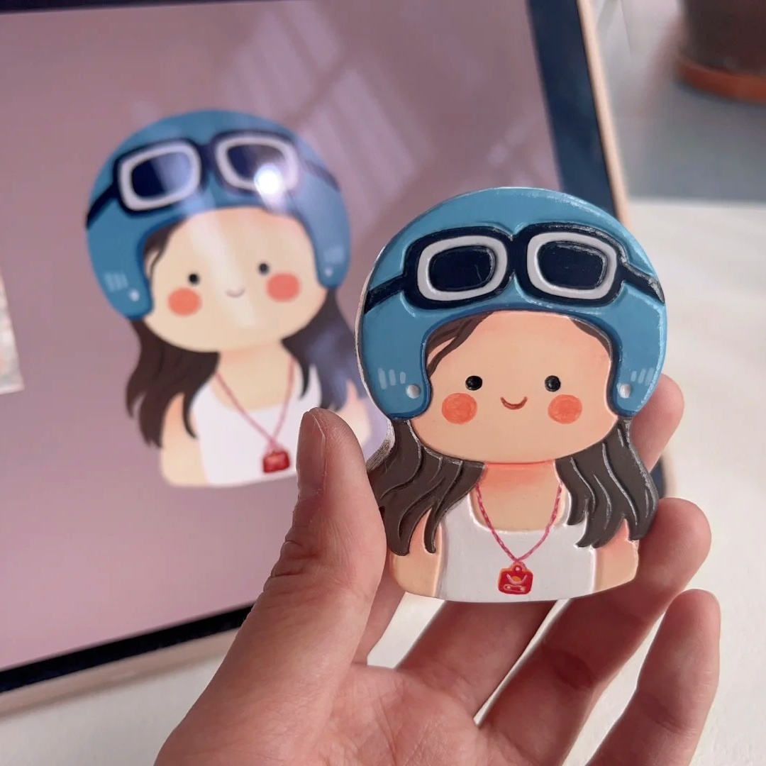 Custom Cartoon Portrait Fridge Magnet Personalized Gift with Cute Hand-Drawn Design for Lover - soufeelus