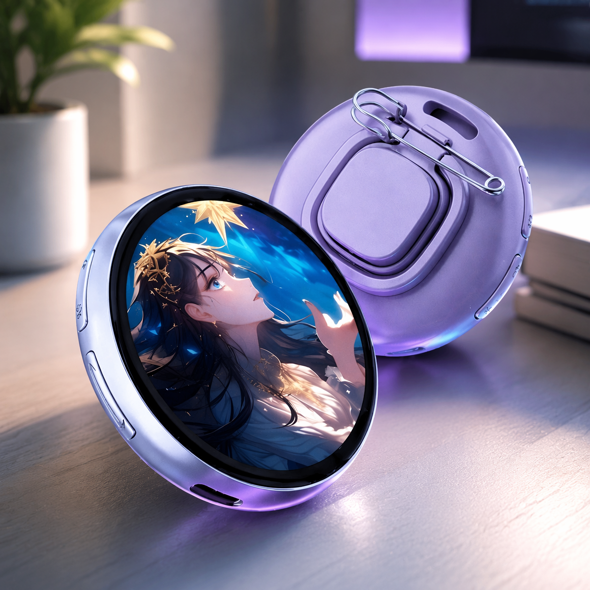 Smart Digital Display Badge with GIF/Photo Sync | Interactive Customizable Pin for Fans & Creators