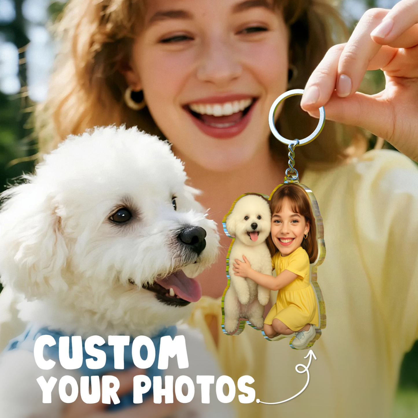 Personalized "Me & My Pet" Acrylic Keychain Funny Custom Gift for Her