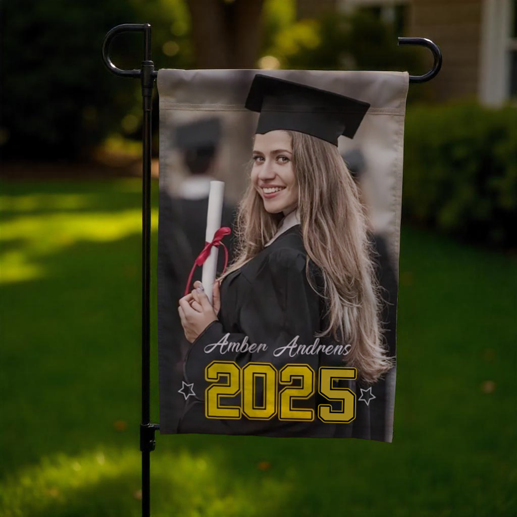 Custom Graduation Photo Garden Flag