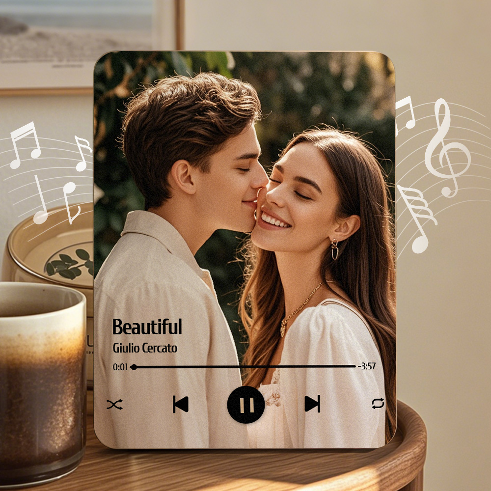 Custom Music Photo Frame That Plays Music Without Cell Phone Wooden Music Record Player Wedding Anniversary Gifts
