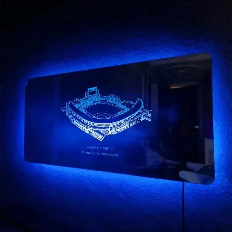 Citi Field Mirror Light Custom Your Favorite Team Slogan Personalized Gift for Sport Lover - Giftlab