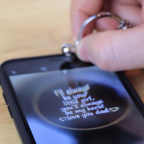 Customized Photo Projection Keychain Always Your Little Girl Projection Keychain