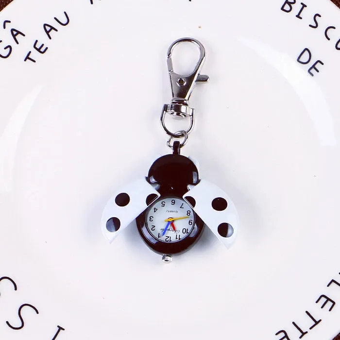 Pink Ladybug Keychain Watch Women 24mm Pink Crystal Fun Keychain Anniversary Gift