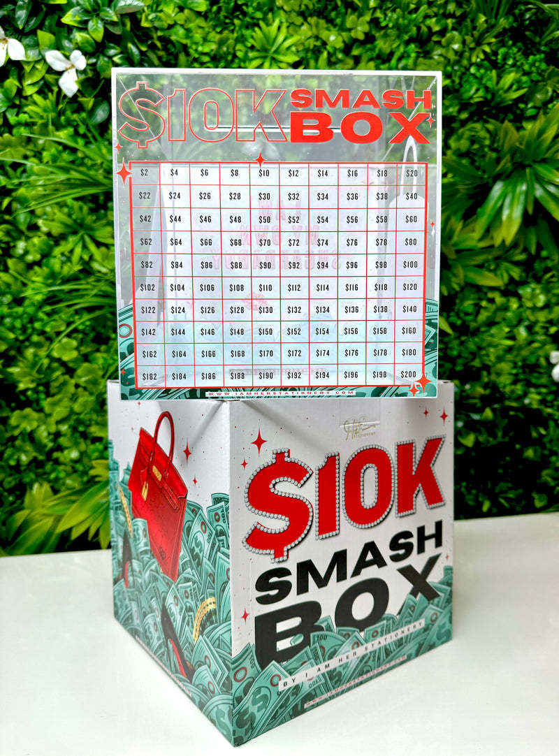 Luxe Red $10k Cash Box Save Money Box