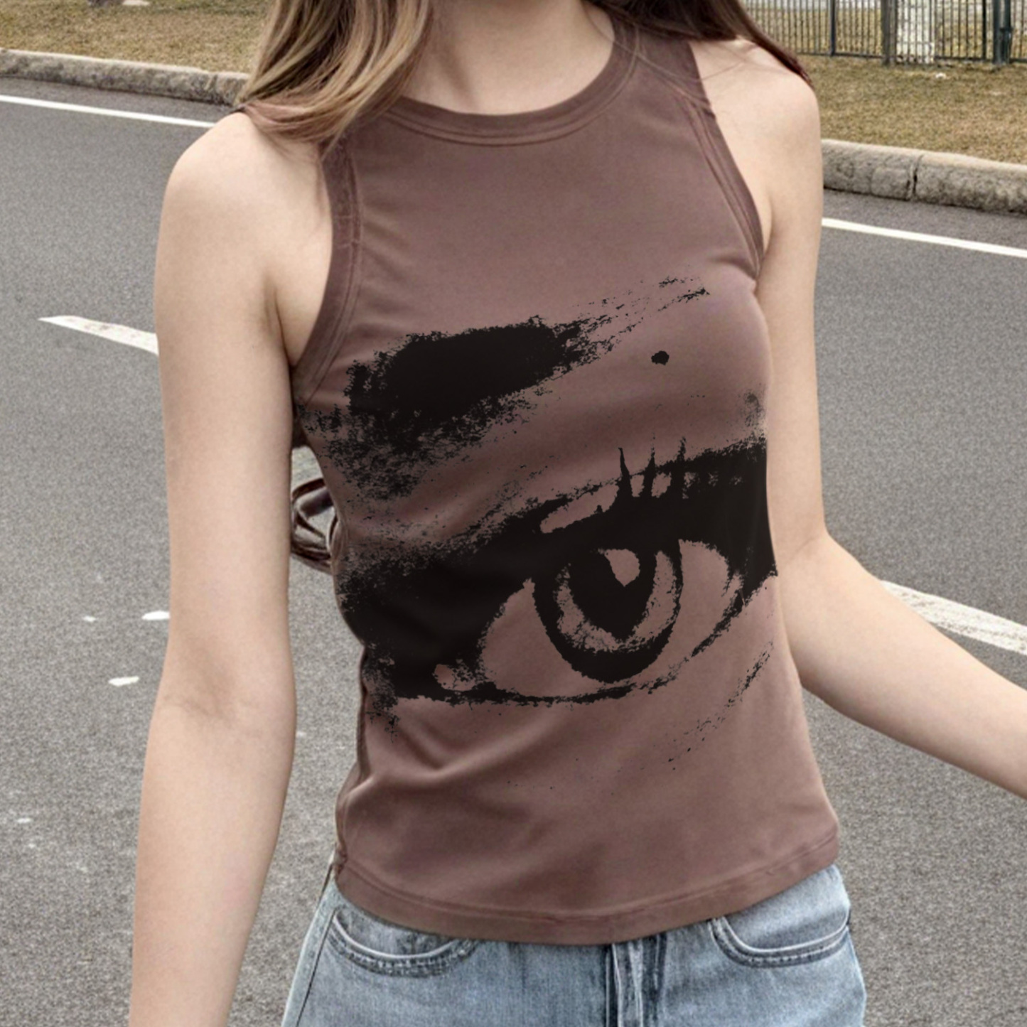 Custom Eye Vest Photo Ladies Vest Sleeveless T-Shirt
